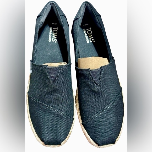 New in Box—TOMS Alpargata Platform Rope High Espadrille in Black-Size 8 - Picture 9 of 16